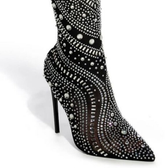 AZALEA WANG THE RHINESTONE PALET THIGH HIGH STILETTO BOOT ( BRAND NEW !!… - Picture 2 of 7